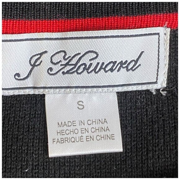 J Howard Windowpane Print Long Sleeve Sweater Dress Red Cream Black Women's Sz S - Picture 3 of 9